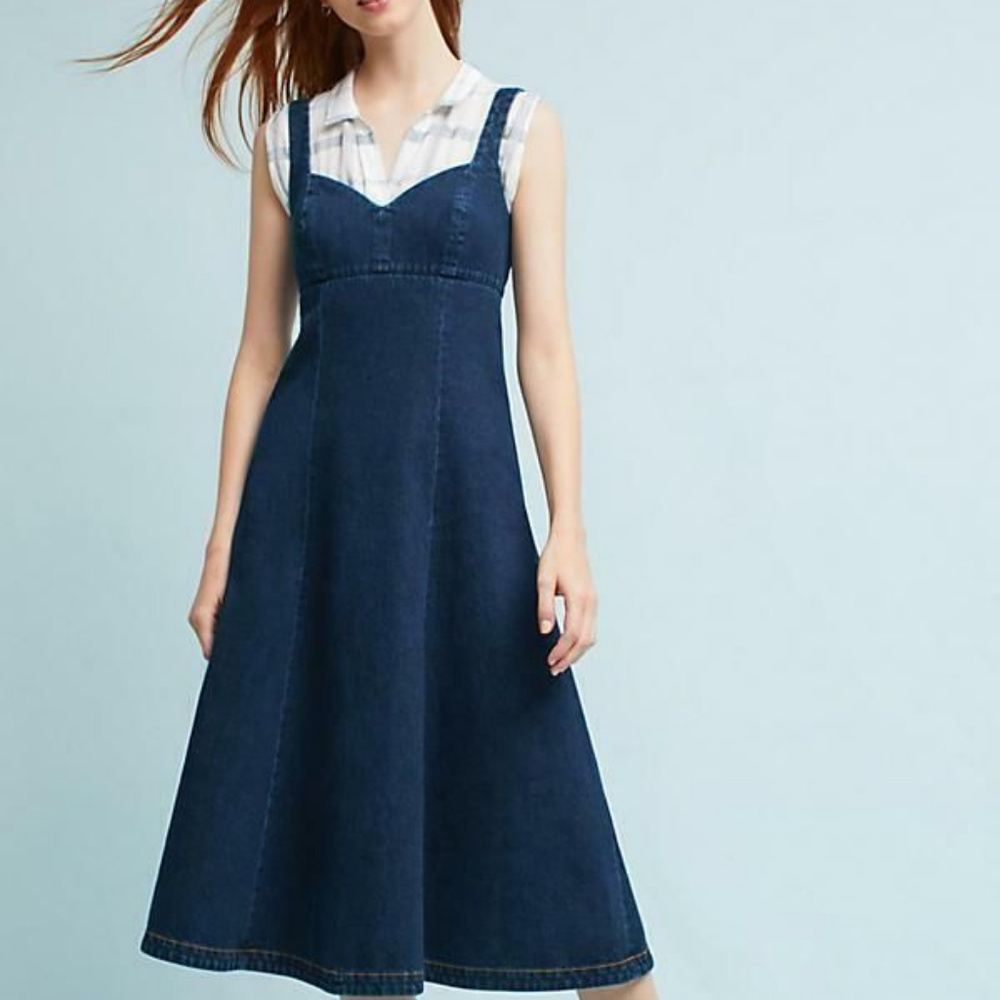 ⬇$65 Anthropologie Holding Horses Dark Denim Dress
